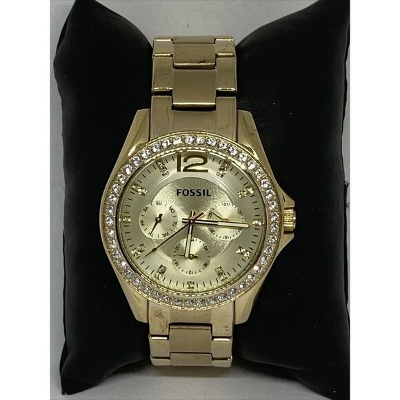Fossil Riley ES3203 Women's Gold Stainless Steel Analog Dial Quartz Watch LB309 - Picture 3 of 12